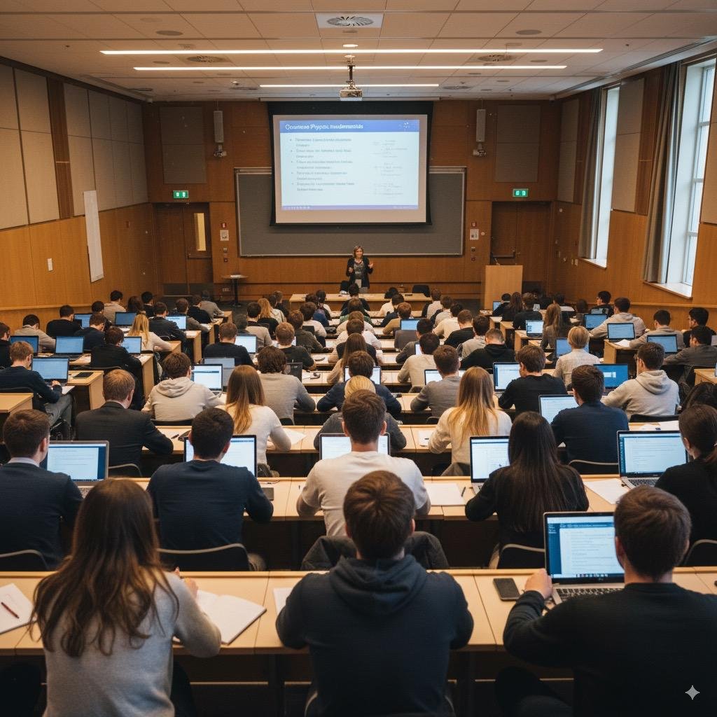 Clase presencial de trading en el aula